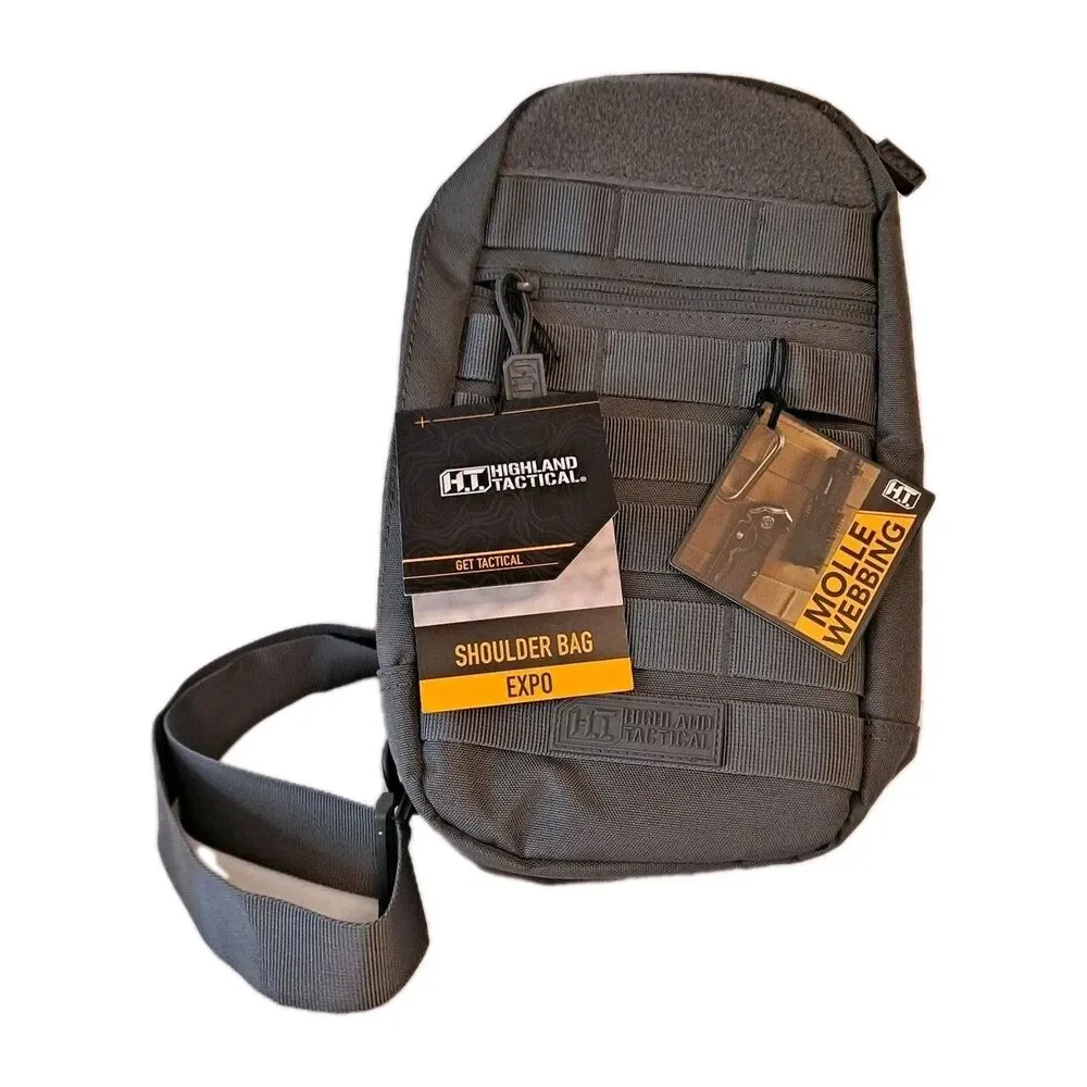 Highland Tactical Expo Molle Webbing Shoulder Bag Mens Backpack Gray